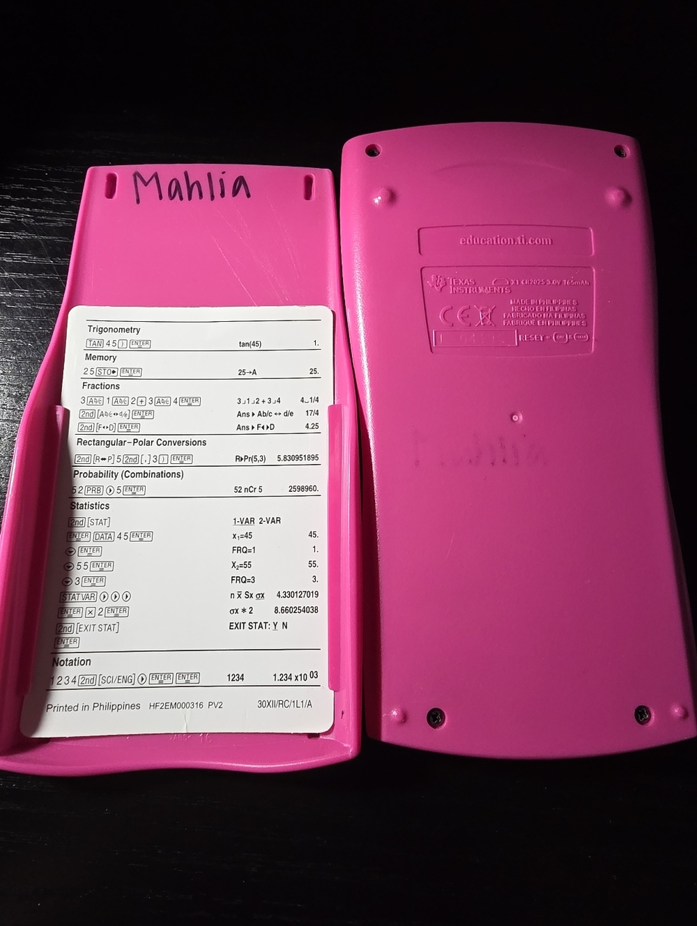 Texas Instruments TI-30XIIS Scientific Calculator Pink - Picture 2 of 3
